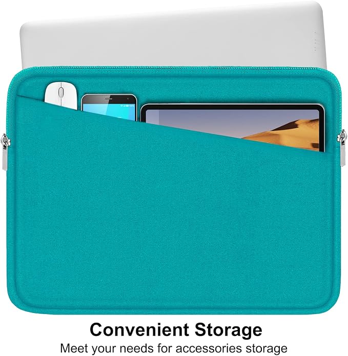 Laptop Sleeve Bag 15.6 inch, Durable Computer Carrying Bag Protective Case Briefcase Handbag with Front Pocket, Slim Laptop Case Cover for 15.6 Inch HP, Dell, Lenovo, Asus, Notebook, Light Blue - Image 2