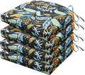 HARBOREST Outdoor Chair Cushions Set of 4, Water Resistant Patio Chair Cushions with Ties, Outdoor Seat Cushions for Patio Furniture, 17"x16"x2", Philomel by HARBOREST