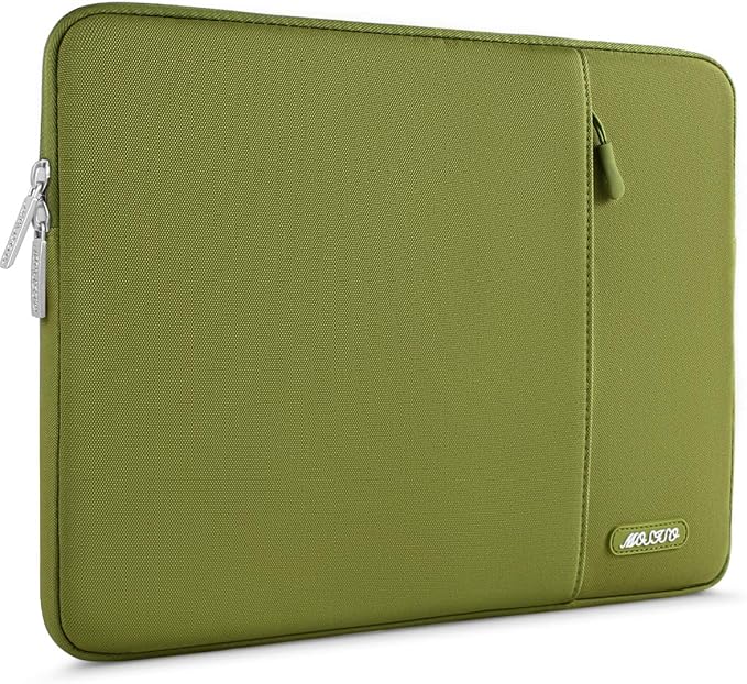 MOSISO Laptop Case 14 inch, Laptop Sleeve Bag with Pocket | Compatible with HP Lenovo Dell ASUS Acer, HP Stream, Dell Latitude, Polyester Vertical Computer Bag, Chartreuse - Image 2
