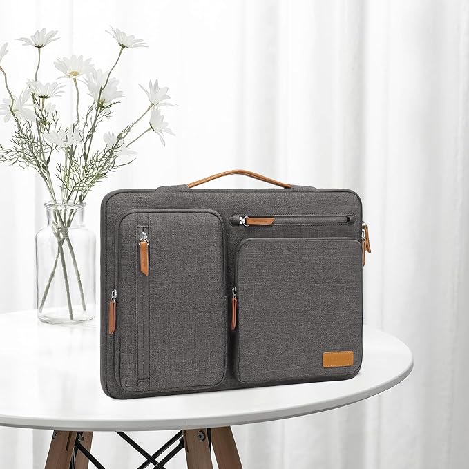 MOSISO 360 Protective Laptop Case 15 inch, 15 inch Laptop Sleeve | Compatible with MacBook Air M5 M4 M3 M2 2026-2023, Dell XPS Plus, Side Open Carrying Case with 4 Zipper Pockets, Taupe Gray - Image 7