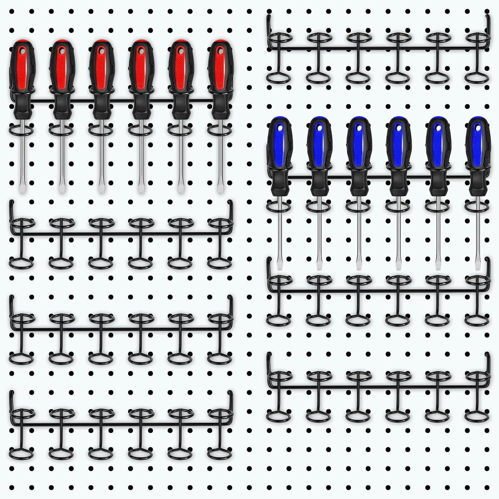 Ripeng 8 Pieces Pegboard Screwdriver Holder PegBoard Tool Holders, Black by Ripeng
