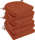 Basic Beyond Memory Foam Dining Chair Cushions, 6 Pack, 16 x 16 inches, Rust with Slip-Resistant Backing and Ties by BasicBeyond