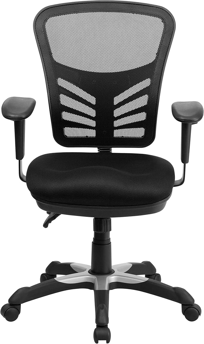 Flash Furniture Mid-Back Black Mesh Multifunction Executive Swivel Ergonomic Office Chair with Adjustable Arms - Image 16