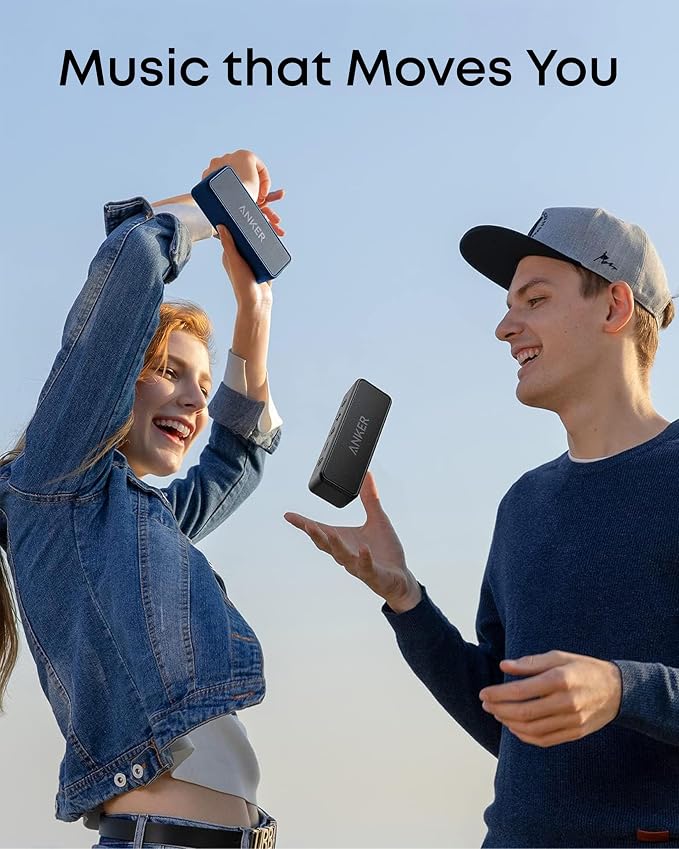 Anker soundcore 2 Portable Bluetooth Speaker, Stereo Sound, IPX7 | BassUp, 24H Playtime, Bluetooth 6, Wireless Speaker for Home, Outdoors, Travel - Navy Blue - Image 8