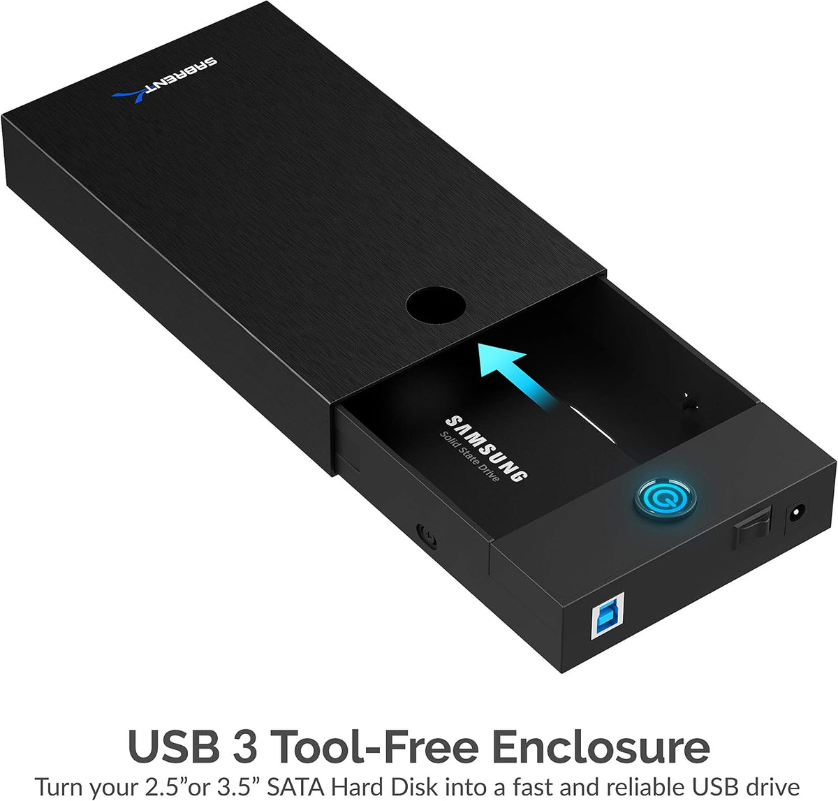 SABRENT USB 3.0 Hard Drive Enclosure, 2.5/3.5in SATA HDD/SSD (EC-KSL3) - Image 2