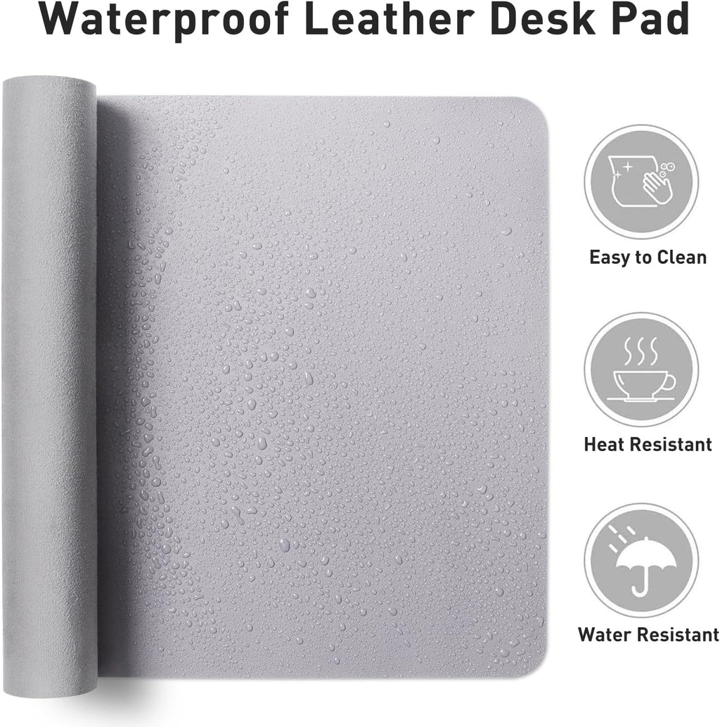 Aothia Large PU Leather Desk Pad Protector - Non-Slip Mouse Pad & Writing Mat for Office/Home, Waterproof, Easy to Clean (23.6" x 13.7", Smoky Lavender) - Image 7