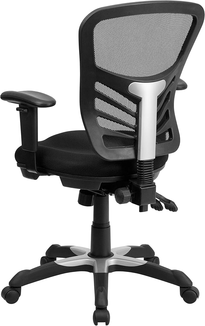 Flash Furniture Mid-Back Black Mesh Multifunction Executive Swivel Ergonomic Office Chair with Adjustable Arms - Image 14