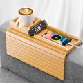 Couch Arm Tray with Cup Holder 3-in-1 Bamboo Sofa Armrest Table by CLOUDDROPSS