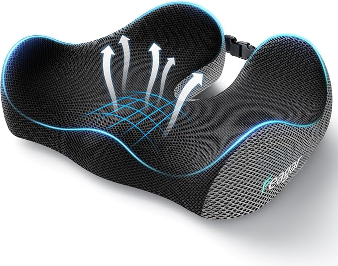 Seat Cushion - Memory Foam Ergonomic Seat Cushion -for Long Sitting | Seat Cushion for Tailbone Pain Relief - for Desk Chair, Car& Wheelchair Car Seat Pad for Hip and Lower Back Comfort Gray - Image 9