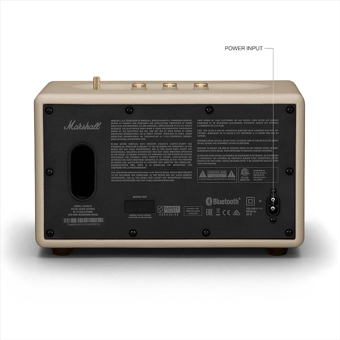 Marshall Acton III Bluetooth Home Speaker - Loud Stereo Sound with Bass and Treble Controls | Plug-in Powered | 3.5mm Aux Input - Cream - Image 8