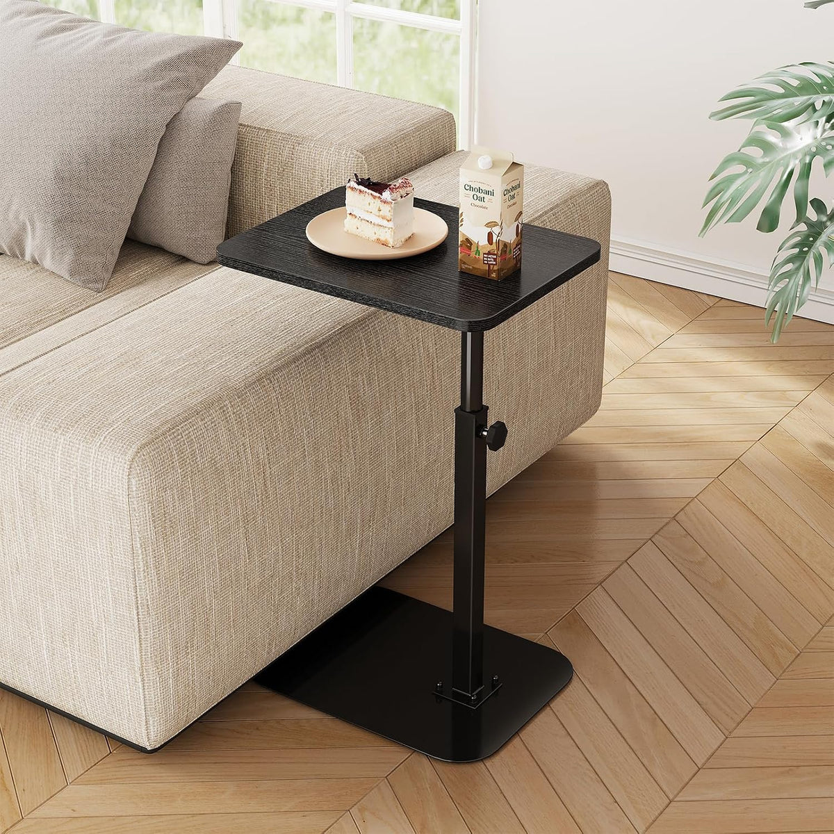 Adjustable Height TV Tray Table for Couch, 360° Swivel Side Table - Image 6