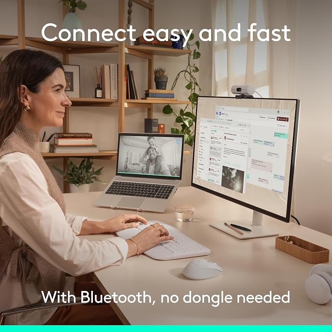 Logitech Signature Comfort Plus MK880 Combo Keyboard Mouse - Off White | Signature, Full-Size, with Palm Rest, Silent Clicks, Bluetooth, for Windows and macOS - Image 9