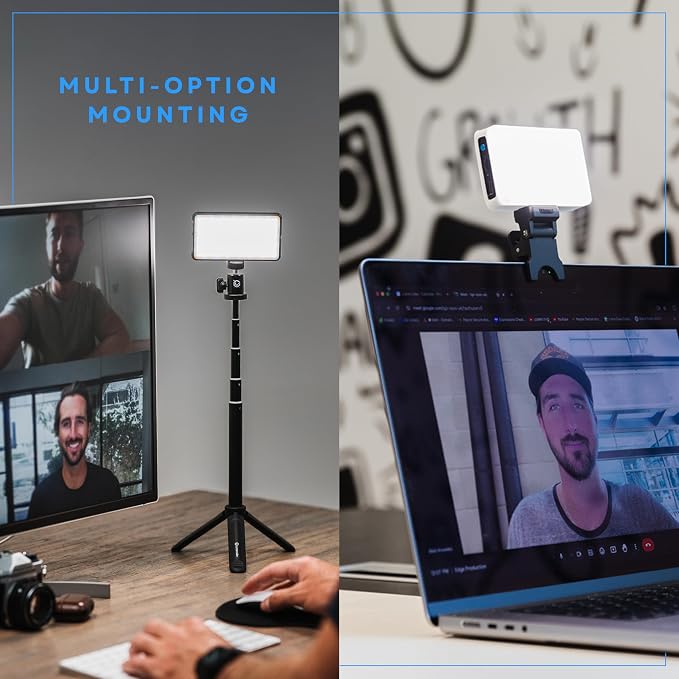 Lume Cube Broadcast Lighting Kit Live Stream Webcam Light for Computer & Laptop Enhance Video Calls Streaming & Vlogging Include Adjustable Tripod & Clip Mount Adjust Brightness & Color Temperature - Image 3