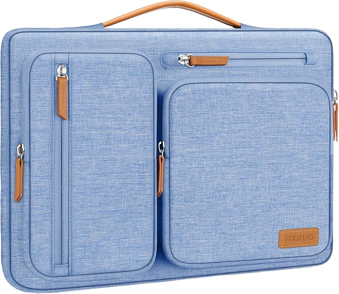 MOSISO 360 Protective Laptop Case 16 inch, 15-15.6 inch Laptop Sleeve | Compatible with MacBook Pro 16, HP Acer Dell Lenovo ASUS, Side Open Carrying Case with 4 Zipper Pockets, Sky Blue by MOSISO