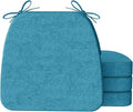 AAAAAcessories D-Shaped Chair Cushions, 2" Thick Dining Chair Pads with Ties and Removable, Machine-Washable Cover, 17" x 16", Set of 4, Teal by AAAAAcessories