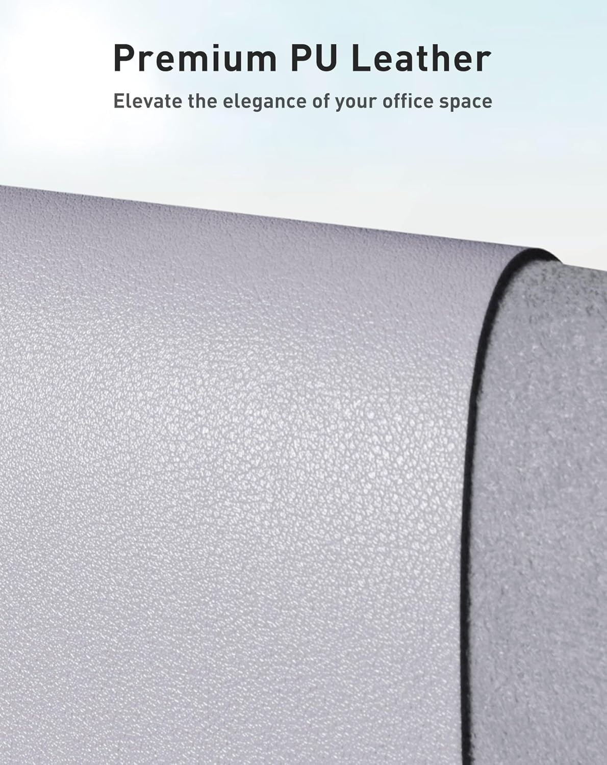 Aothia Faux Leather Desk Mat - Large Mouse Pad, Non-Slip PU Leather Blotter, Waterproof Writing Surface for Office and Home (Smoky Lavender, 63" x 17") - Image 2