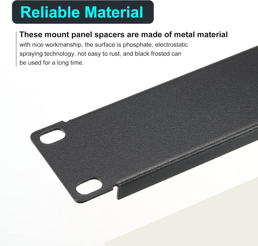 PATIKIL 6 Pcs 1U,2U,4U Blank Panel Metal Rack Mount, 19 Inches, Filler Panel Mount Spacer Rack Blanking Panel Kit for Enclosure Server Rack Cabinet Black (Pack of 2) - Image 3