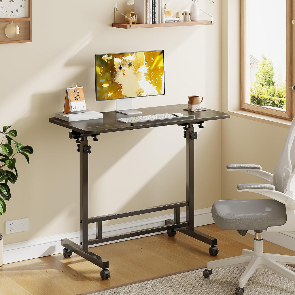 TigerDad Sturdy TV Tray Table with Wheels Rolling Tray for Eating on Couch - Image 7