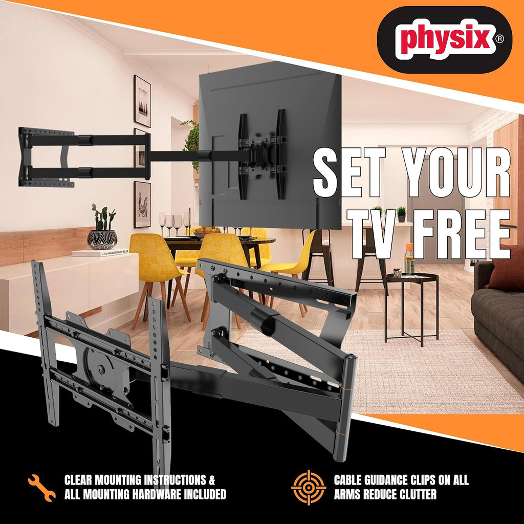 2100 Long arm TV Wall Mount for 32-75 Inch Screens Extra Long Extension up to 40 Inch Heavy-Duty TV Mount Holds up to 88 lbs Full-Motion, Swivels up to 180° Max. VESA 600x400, Black - Image 2