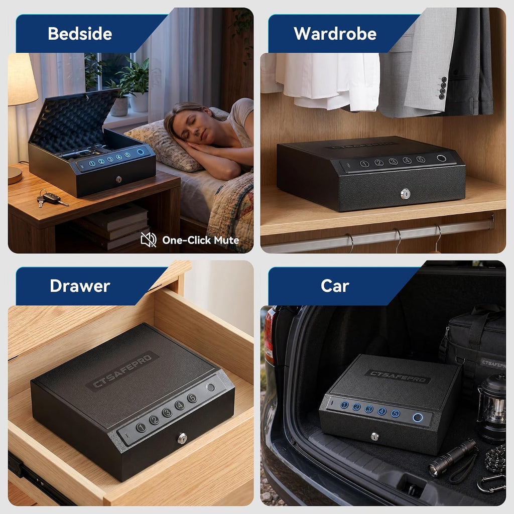 Gun Safe,Biometric Fingerprint Gun Safe for Handgun Pistol Safes CTSAFEPRO - Image 6