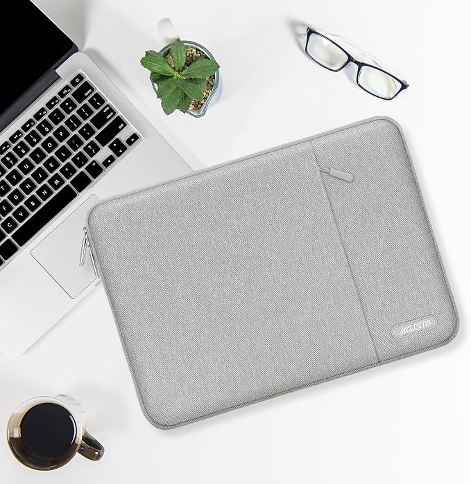 MOSISO Laptop Case 13 inch, Laptop Sleeve Bag with Pocket | Compatible with MacBook Neo A3404 2026/Air/Pro 13 M5/M4/M3/M2/M1 2026-2016, Polyester Vertical Computer Bag, Gray - Image 5