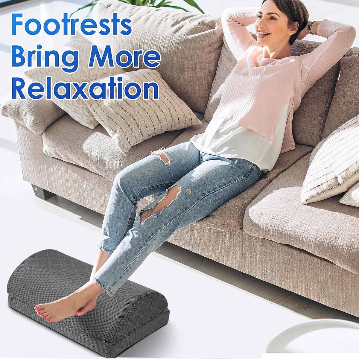 Foot Rest for Under Desk at Work, Grey-16.9 in - Image 6