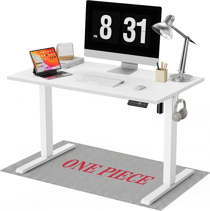 WALKINGDESK 40x24 Inches Whole Piece Electric Standing Desk, Seamless One Piece Height Adjustable Sit to Stand up Desk for Home Office, Ergonomic Computer Workstation, White by WALKINGDESK