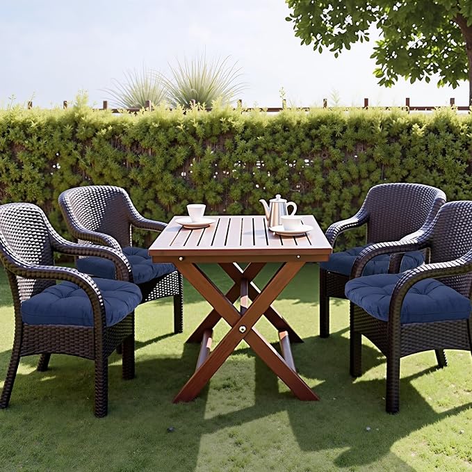 MTMR Outdoor Chair Cushions Set of 2, Patio Furniture Seat Pads, Waterproof | 2Pcs , waterproof cover, PP cotton, u-shaped, no-fading, thick patio seat pads for outdoor wicker furniture in yard, 19x19x4 - Image 3