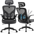 Office Chair Ergonomic Desk Chair with Adjustable Headrest Lumbar Support, High Back Breathable Mesh Chair with 120° Tilt & Flip-Up Armrests, Swivel Comfy Task Computer Chair for Work, Study by Hayelf