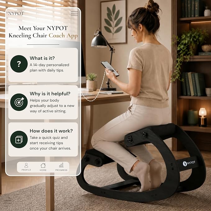 Ergonomic Kneeling Chair with Adjustable Seats - Knee Chair for Posture Correction & Kneel Rocking Stool for Desk - Back Pain Relief for Home and Office, Supports 250 pounds - 5 Years Warranty - Image 7