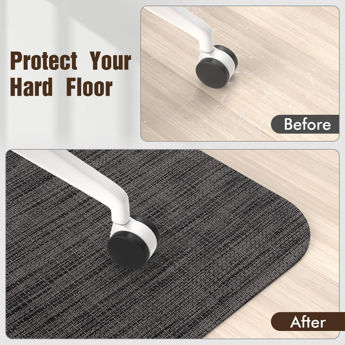 Office Chair Mat for Hardwood Floors, Anti-Slip PVC, 40"x 55" - Image 6
