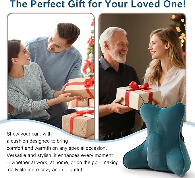 Lumbar Support Pillow (Pat. Pend) for Car Seat, Office Chair, Couch & Recliner, Ergonomic Back Support for Chair, Lower Back Pain Relief, with Adjustable Strap to Stay in Place, Slate Blue - Image 7