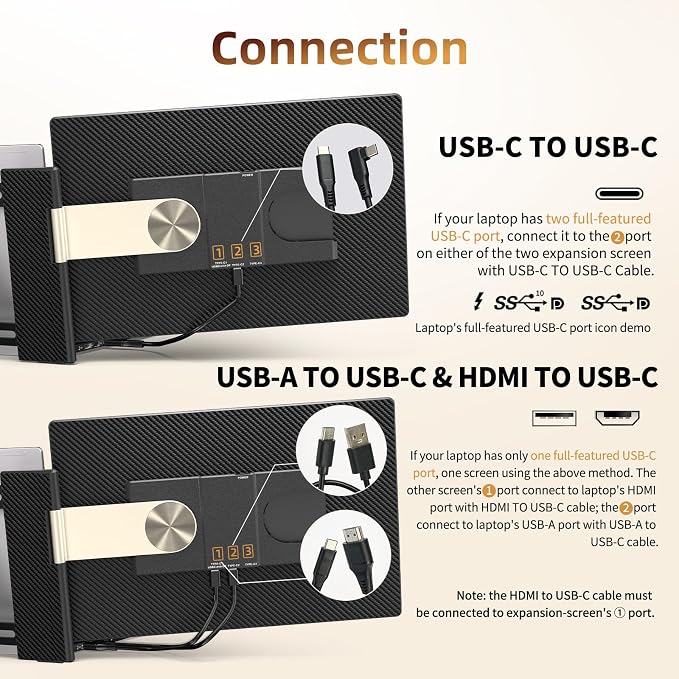 ROYY 2.5K Laptop Screen Extender, 16" Triple Detachable Portable Monitor | 2560x1600P QHD, 100% sRGB, 350 CD/㎡, One cable plug & play, Multi screens compatible with Windows/Mac/Android/Switch/PS - Image 4