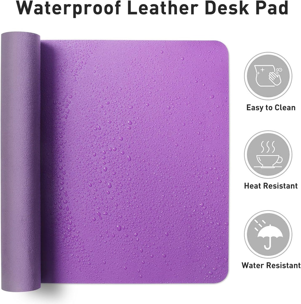 Aothia Leather Desk Pad Protector, Mouse Pad, Office Desk Mat, Non-Slip PU Leather Desk Blotter, Laptop Desk Pad, Waterproof Desk Writing Pad for Office and Home (31.5" x 15.7", Iris Violet) - Image 6
