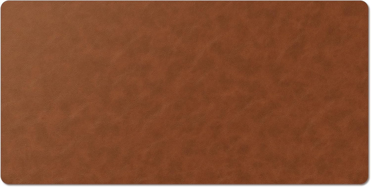 Nekmit Leather Desk Blotter Pad 34 x 17 Inches, Flat, Non-Slip, Waterproof, Brown by Nekmit