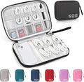 Travel Cable Organizer Bag, Electronics Organizer Tech Pouch with Double Layers for Cords, Chargers, Phone, Earphones, USBs, SD Cards - Travel Essentials Portable Waterproof Tech Pouch by Unknown