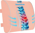 SweetSlubr Lumbar Support Pillow for Office Chair, Back Support(Pink,XL) | 4.7" Thick, Memory Foam, Adjustable Straps, Machine Washable Mesh Cover, Lower Back Pain Relief for Office, Car & Gaming by Unknown