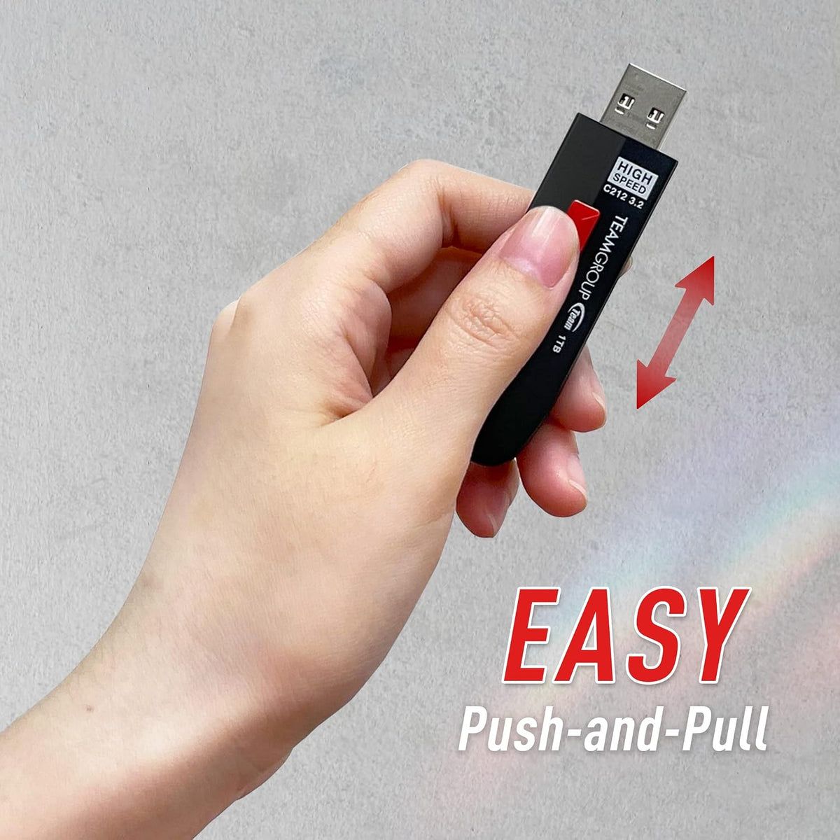 TEAMGROUP C212 Extreme Speed 512GB 1000/800MB/s USB 3.2 Gen 2 Easy Push-and-Pul Flash Thumb Drive External Data Storage Memory Stick Compatible with Computer/Laptop/PS4 PS5 TC2123512GB01 - Image 6