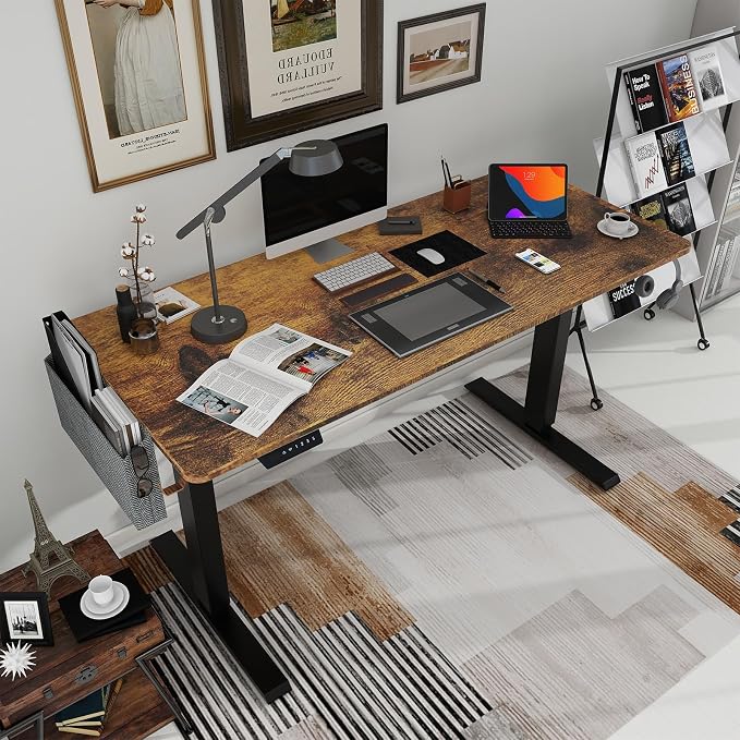 Whole Piece Standing Desk with Wheels Adjustable Height- Mobile Stand up Desk with Lockable Casters, Portable Sit Stand Desks Electric for Home & Office Workstation - Image 2