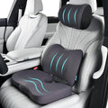 3 PCS Seat Cushion for Carseat Lumbar Support Pillow Car Neck Headrest Pillows Memory Foam Gel Memory Foam Massage Point Seat Pads Pressure Relief Back Cushion for Office Chair(Grey) by FLORICH