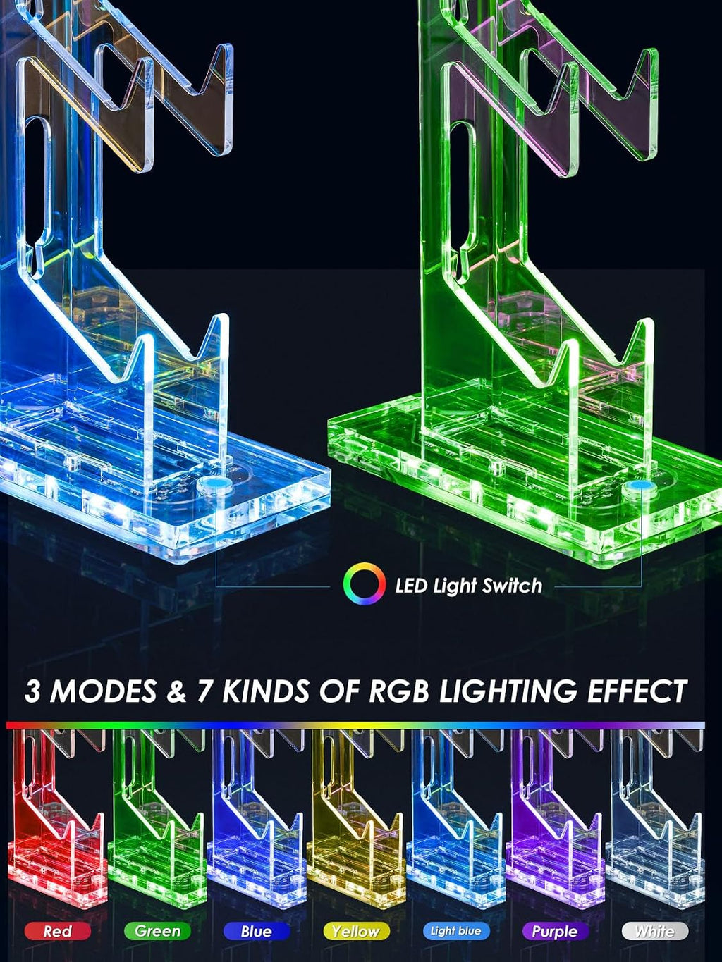 OAPRIRE RGB Controller and Headset Stand with 21 Light Modes, 3 Tier - Image 3