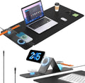 25W Wireless Fast Charging Mouse Pad with Foldable Phone Holder, 2nd Gen 3-in-1 Wireless Charging Desk Mat 35.4" x 15.7" Large Waterproof Desk Pad for Office, Gaming & Home by AEOVOLL