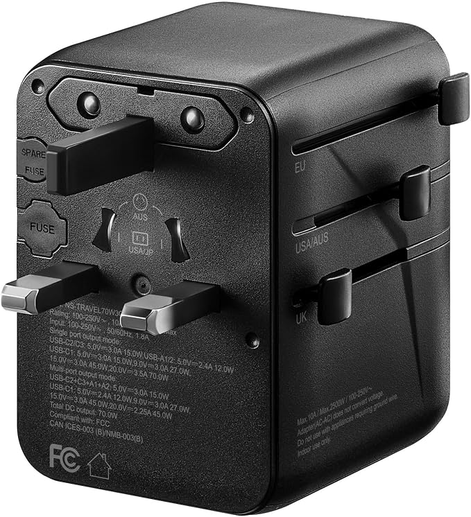 Insignia All-in-One Ground Travel Adapter Converter Series with USB Ports (70W All-in-1 Travel Adapter) - Image 2