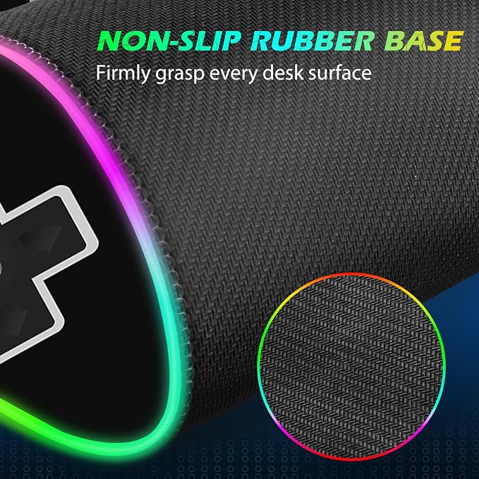 ToLuLu RGB Wireless Charging Gaming Mouse Pad, 7.5/10/15W LED Mouse Pad | Computer Keyboard Mat 10 Light Modes Mousepad, 800x300x4MM Extended Large Big Desk Pad Desk Mat, Game Console Buttons Black - Image 5