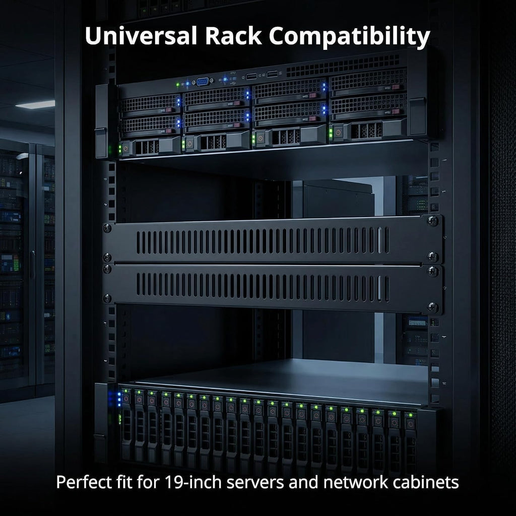 5 Pack of 1U Blank Panel - Metal Rack Mount Filler Panel for 19in Server Rack Cabinet or Enclosure (1U Venting Panel) - Image 6