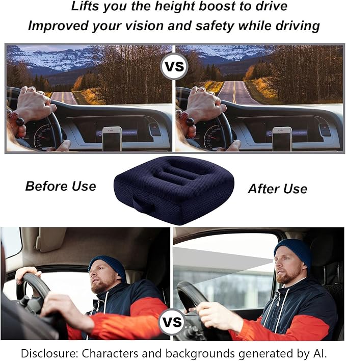 WSGJHB Seat Cushions for Office Chairs, Chair Cushion for Long Sitting | Office Chair Pad Sitting Seat Pillow for Office Chair, Trucks,Car, Home,Wheelchair, Desk Angle Lift Seat Cushion - Image 8