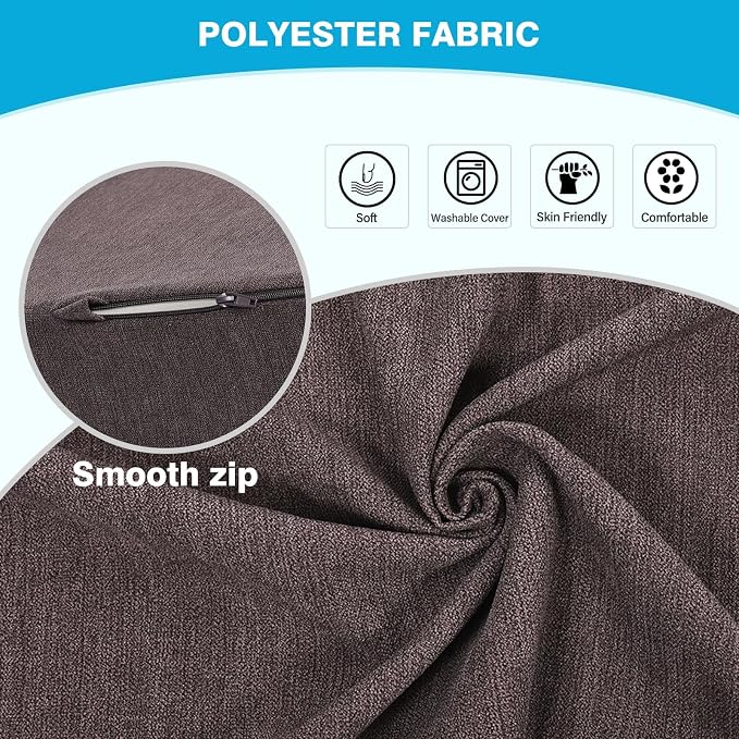 Back Support Pillow for Recliner Dual Layer Lumbar Support Pillow with Gel Memory Foam Ergonomic Orthopedic Couch Lumbar Cushions for Elderly Lower Back Pain Relief Washable Cover Brown - Image 7