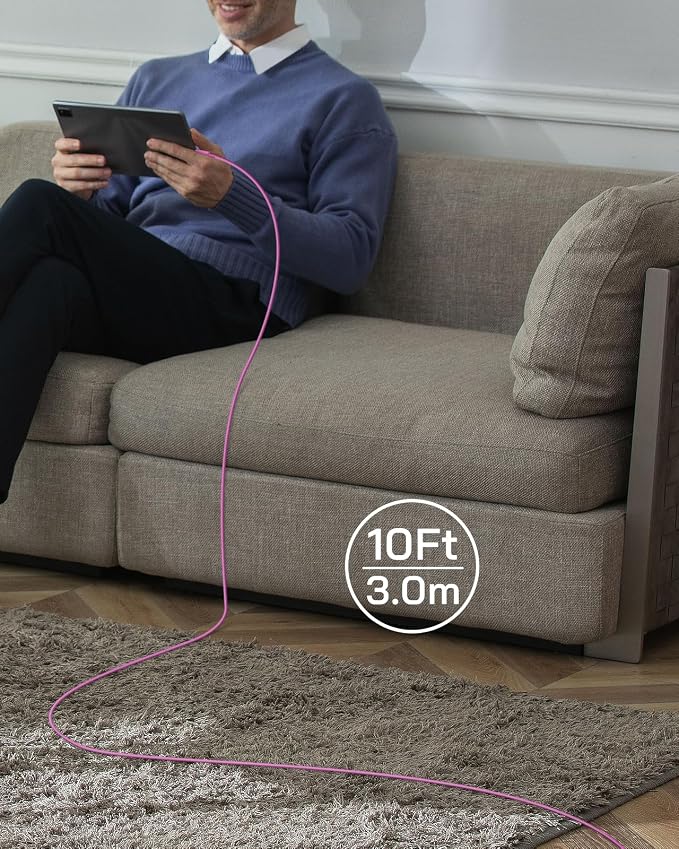 20W Fast Charger for iPhone 14/13/12 [3-Pack, MFi Certified] | USB-C PD power adapter with 10Ft cable, compatible with iPhone 14/13/12/11/Pro Max/Pro/Plus/Mini, iPad & more - Pink - Image 5