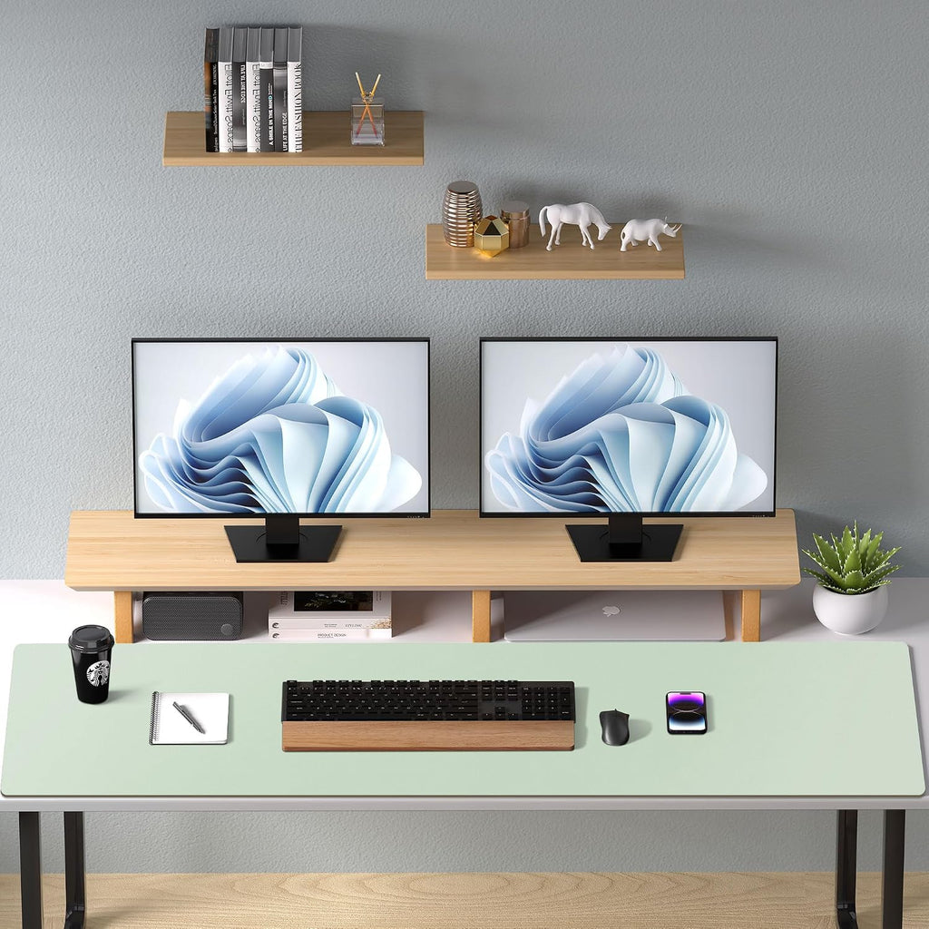 Aothia Large PU Leather Desk Pad Protector - Non-Slip Mouse Pad & Writing Mat for Office/Home, Waterproof, Easy to Clean (48" x 17",Aqua) - Image 8
