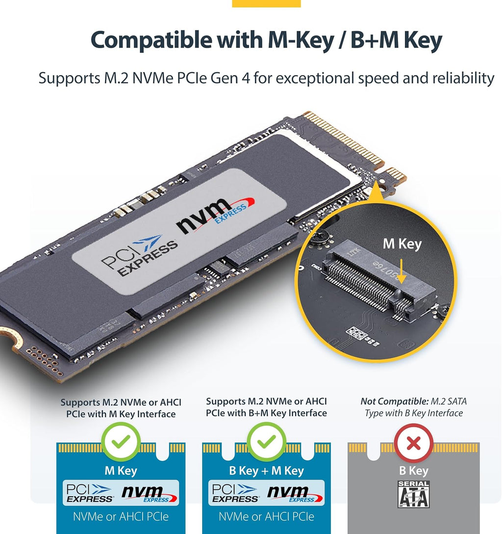 StarTech USB4 40Gbps M.2 NVMe SSD Enclosure (1USB4-NVME-ENCLOSURE) - Image 3